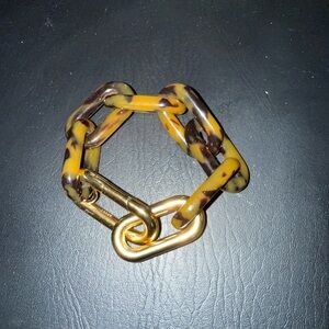 JCrew Chunky Tortoise Shell and Gold Bracelet